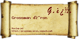 Grossman Áron névjegykártya